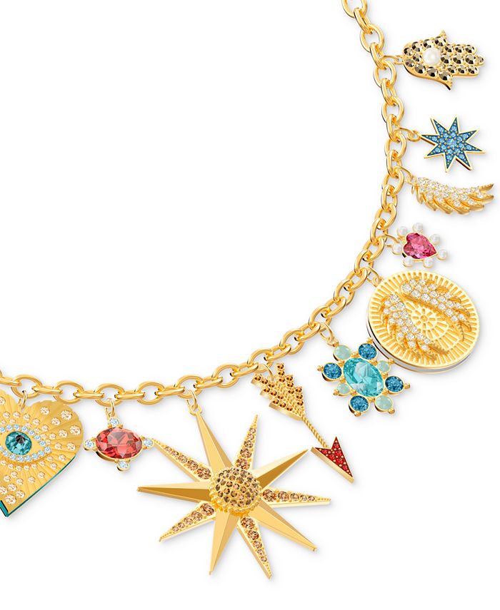 Swarovski Gold-Tone Lucky Goddess Charm Necklace, 14-1/8