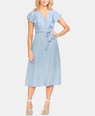 Vince Camuto - Ruffled Chambray Dress