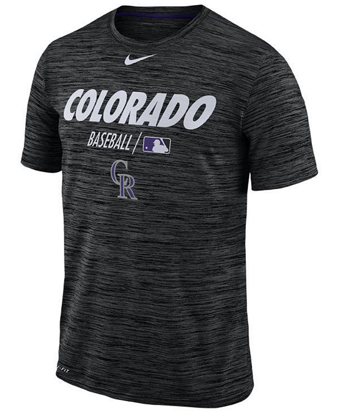 Men's Colorado Rockies Nike Black Authentic Collection Team Performance T- Shirt