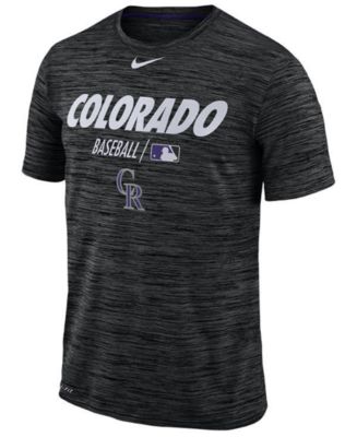 Men's Nike Black Colorado Rockies Authentic Collection Velocity Team Issue Performance T-Shirt Size: Medium