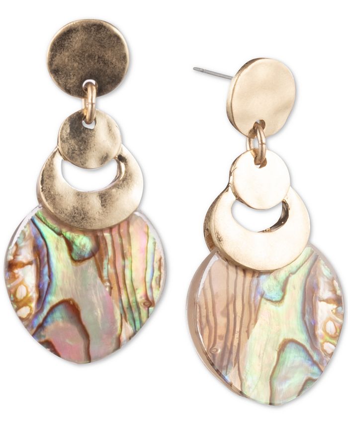 lonna lilly Gold Tone Abalone Look Medium Drop Earrings Macy s