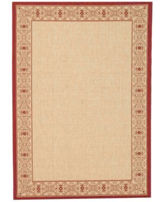 Courtyard CY2099 Natural and Red 8' x 11' Outdoor Area Rug