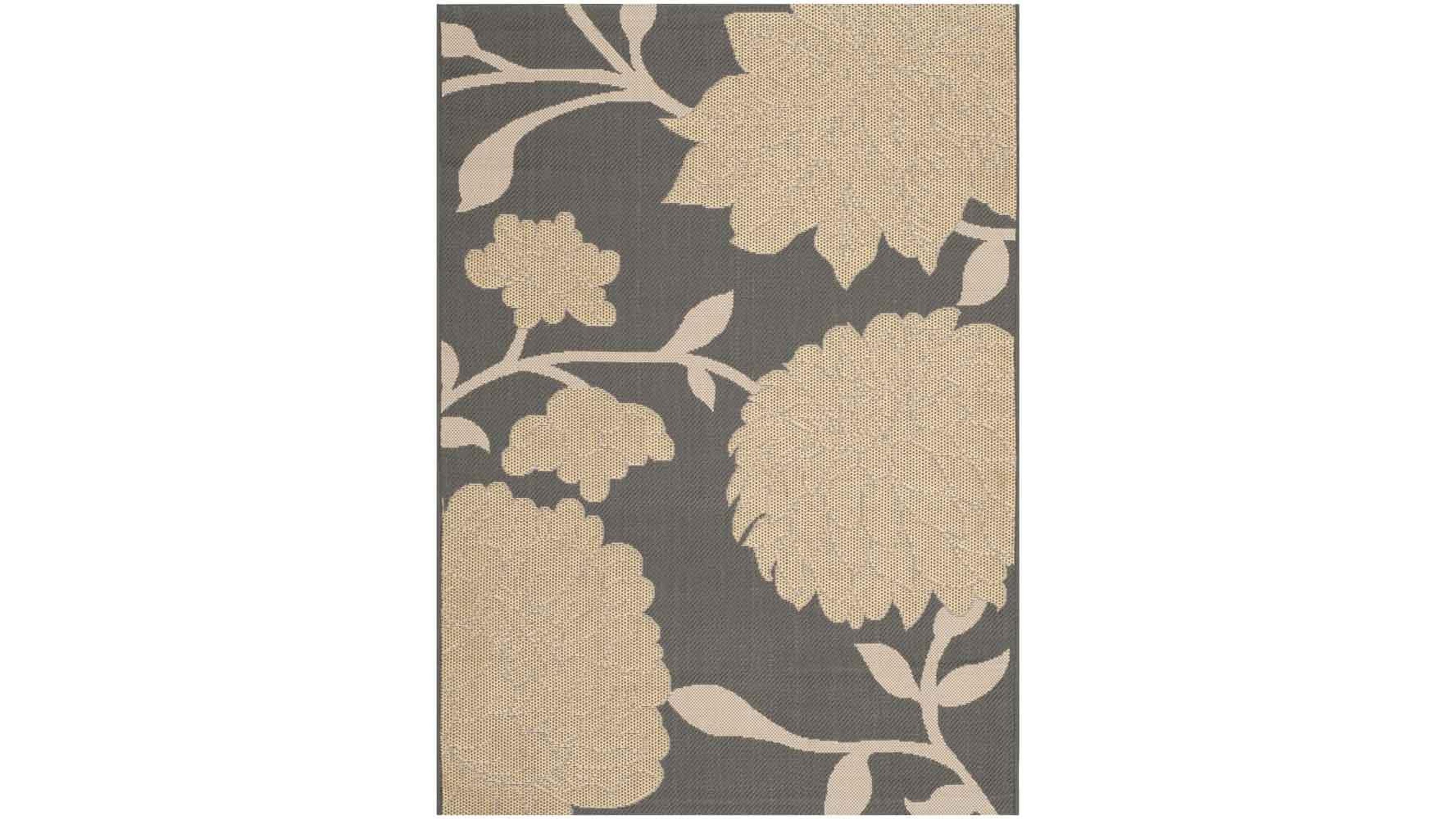 Safavieh Courtyard CY7321 Anthracite and Beige 8' x 11' Sisal Weave Outdoor Area Rug
