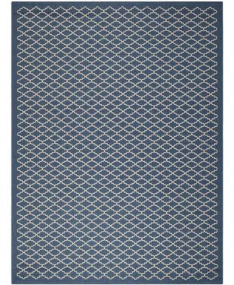 Courtyard CY6919 Navy and Beige 8' x 11' Sisal Weave Outdoor Area Rug