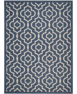 Courtyard CY6926 Navy and Beige 8' x 11' Sisal Weave Outdoor Area Rug