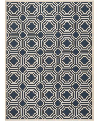 Courtyard CY6112 Navy and Beige 8' x 11' Outdoor Area Rug