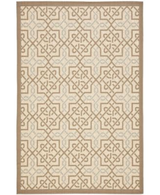 Courtyard CY7931 Beige and Dark Beige 5'3" x 7'7" Outdoor Area Rug
