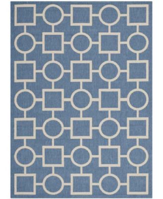 Courtyard CY6925 Blue and Beige 5'3" x 7'7" Sisal Weave Outdoor Area Rug