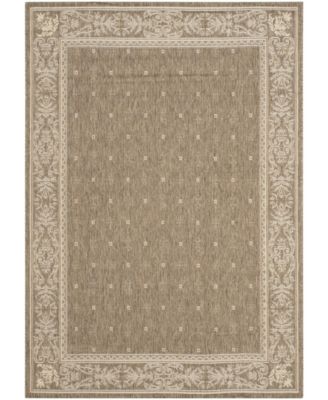 Courtyard CY2326 Brown and Natural 5'3" x 7'7" Outdoor Area Rug