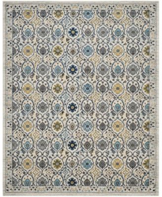 Evoke EVK210 Ivory and Blue 8' x 10' Area Rug