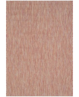 Courtyard CY8022 Red and Beige 5'3" x 7'7" Outdoor Area Rug