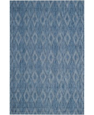 Courtyard CY8522 Navy 5'3" x 7'7" Sisal Weave Outdoor Area Rug