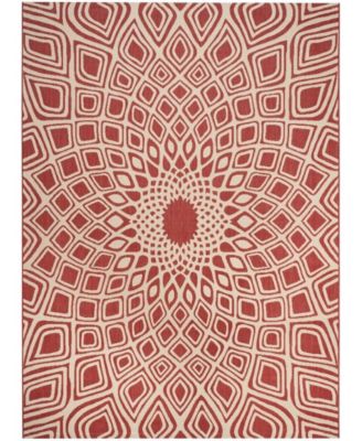 Courtyard CY6616 Red and Beige 8' x 11' Sisal Weave Outdoor Area Rug