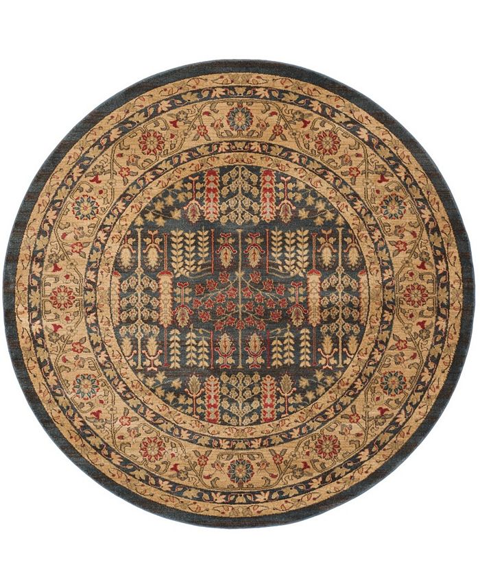 Safavieh Mahal Navy and Natural 6'7" x 6'7" Round Area Rug & Reviews