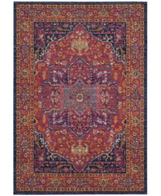 Evoke EVK275 Fuchsia and Orange 5'1" x 7'6" Area Rug