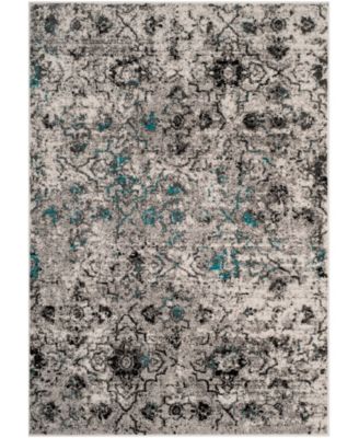 Adirondack Gray and Black 4' x 6' Area Rug