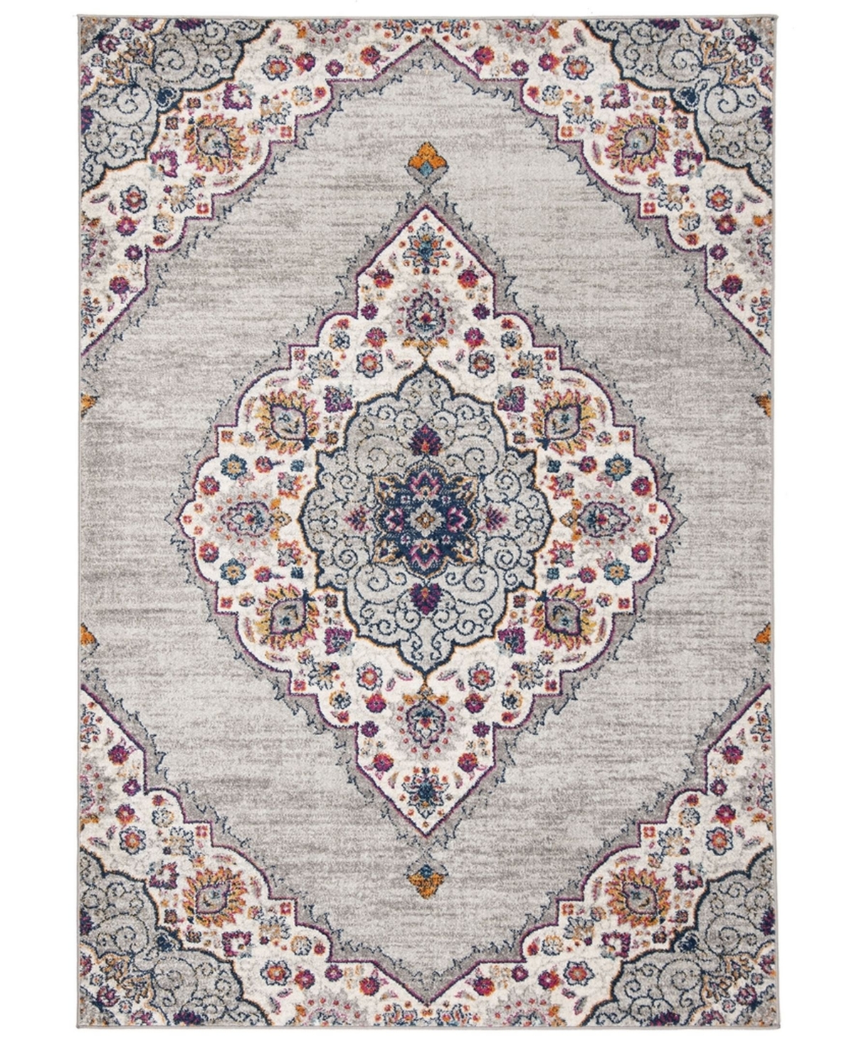 Safavieh Madison MAD153R 9' x 12' Sisal Weave Area Rug - Light Grey/Fuchsia