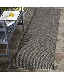 Courtyard Black and Beige 2'3" x 10' Sisal Weave Runner Area Rug