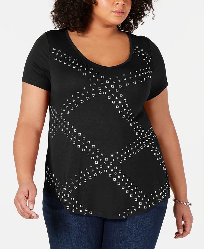 Belldini Plus Size Embellished Top - Macy's