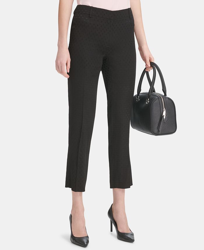 Calvin Klein Dot-Embossed Ankle Pants - Macy's