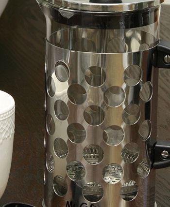 Mr Coffee Polka Dot Brew Coffee Press, Silver, 32 oz