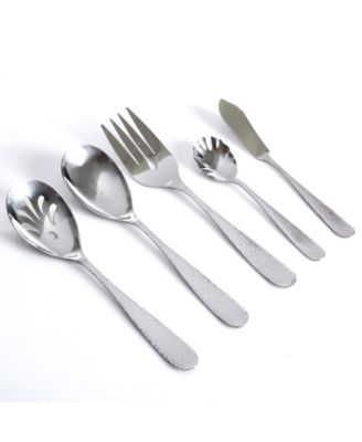 Hammered 46 Piece Flatware Set with Wire Caddy