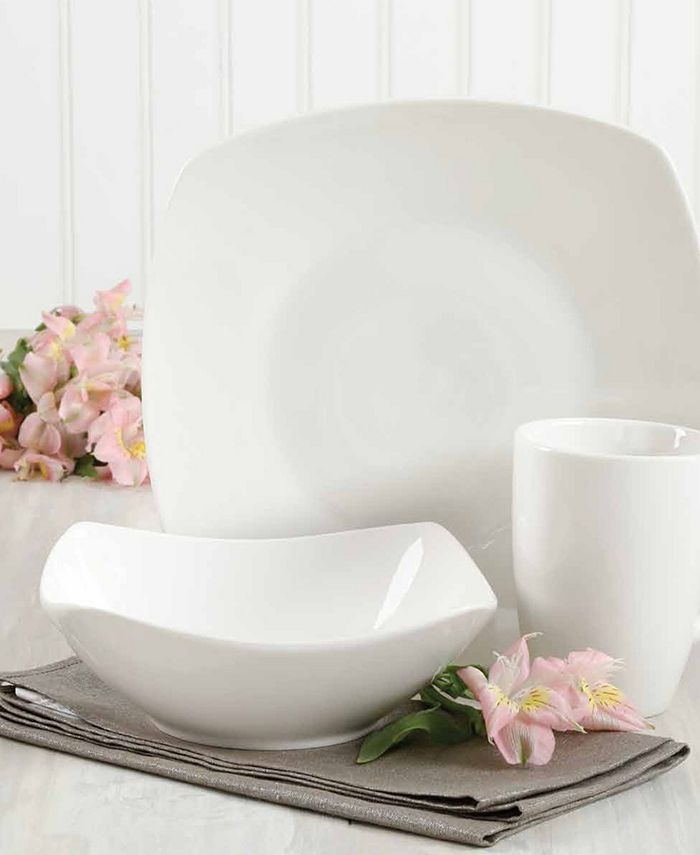 Laurie Gates Zen Buffetware Square 12 Piece Dinnerware Set - Macy's