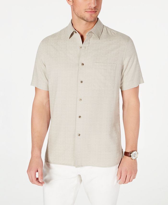 Tasso Elba Men's Textured Silk Blend Shirt, Created for Macy's ...