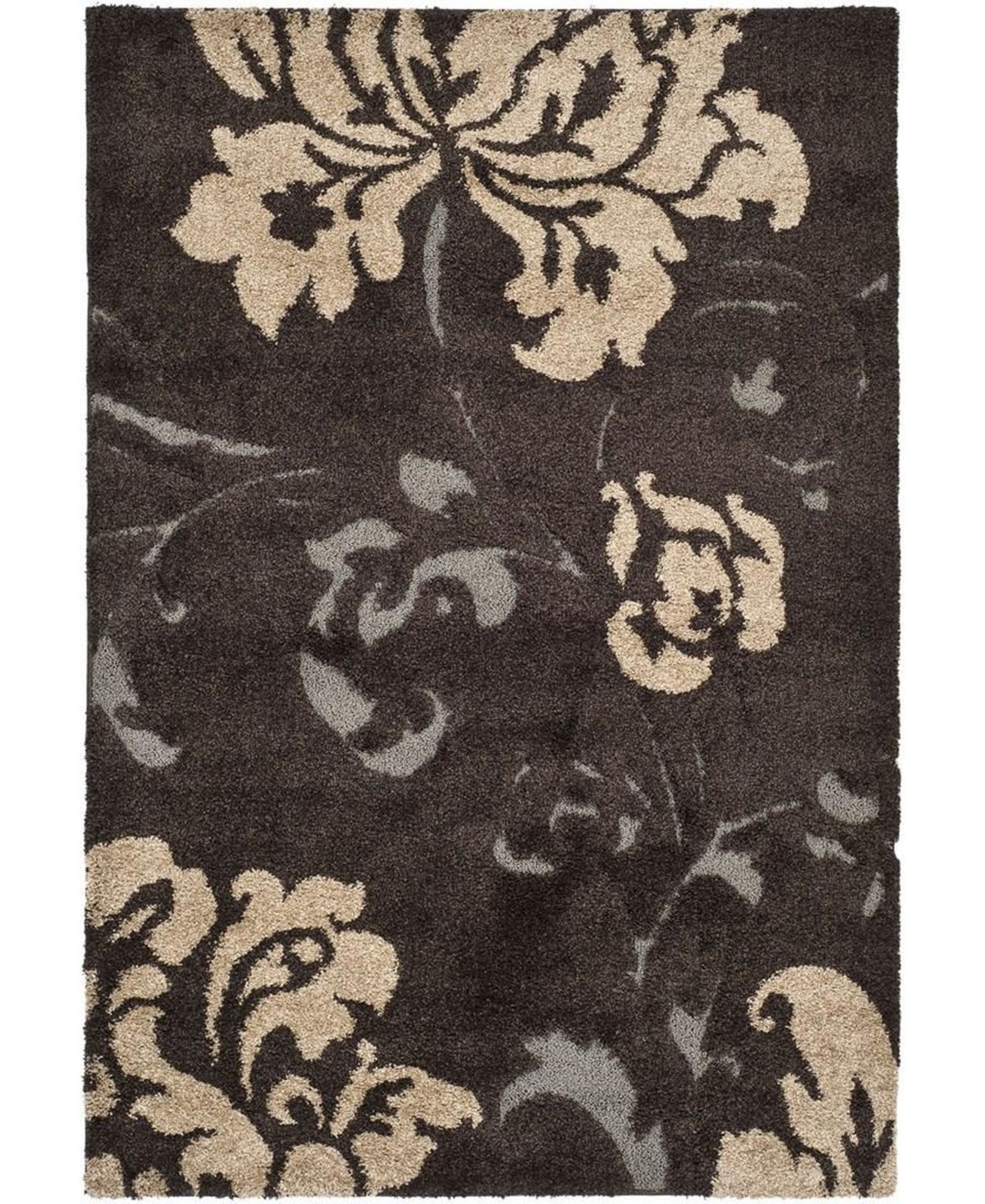 Safavieh Florida Shag SG458and Smoke Area Rug - Dark Brown