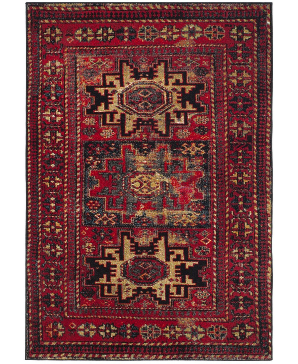 Safavieh Vintage Hamadan Red and Multi 6'7in x 9' Area Rug - Red
