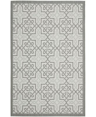 Courtyard CY7931 Light Gray and Anthracite 5'3" x 7'7" Sisal Weave Outdoor Area Rug
