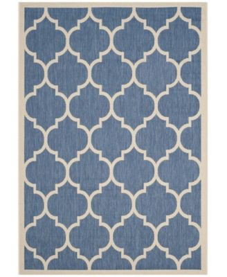 Courtyard CY6914 Blue and Beige 5'3" x 7'7" Outdoor Area Rug