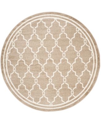 Amherst AMT414 Wheat and Beige 7' x 7' Round Outdoor Area Rug