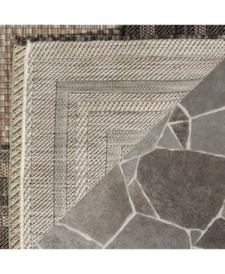 Courtyard CY8475 Natural and Black 5'3" x 7'7" Outdoor Area Rug