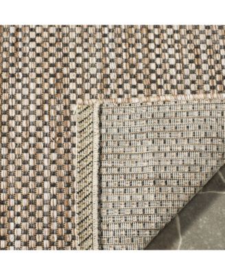 Courtyard CY8521 Natural and Black 5'3" x 7'7" Outdoor Area Rug