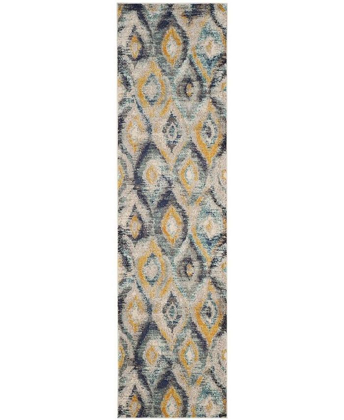 Safavieh Monaco Blue and Multi 2'2" x 8' Runner Area Rug & Reviews