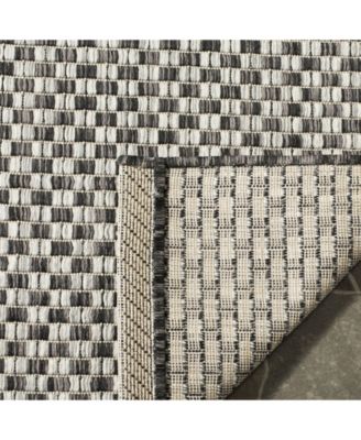 Courtyard CY8653 Black and Light Gray 5'3" x 7'7" Sisal Weave Outdoor Area Rug