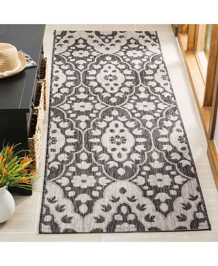 Martha Stewart Collection Black and Beige 2'7" x 8'2" Runner Area Rug