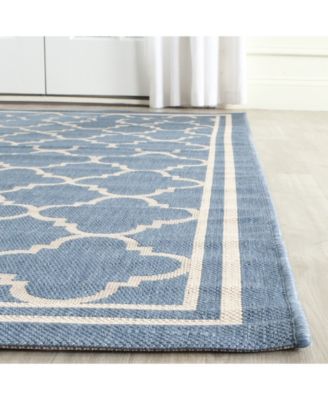 Courtyard CY6918 Blue and Beige 5'3" x 7'7" Sisal Weave Outdoor Area Rug