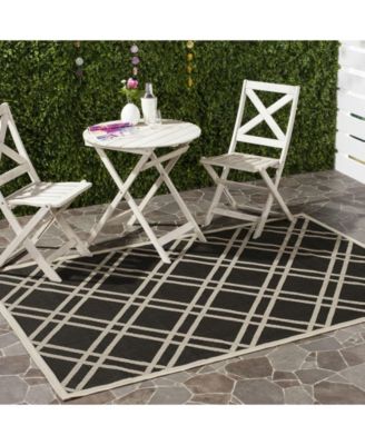 Courtyard CY6923 Black and Beige 5'3" x 7'7" Sisal Weave Outdoor Area Rug