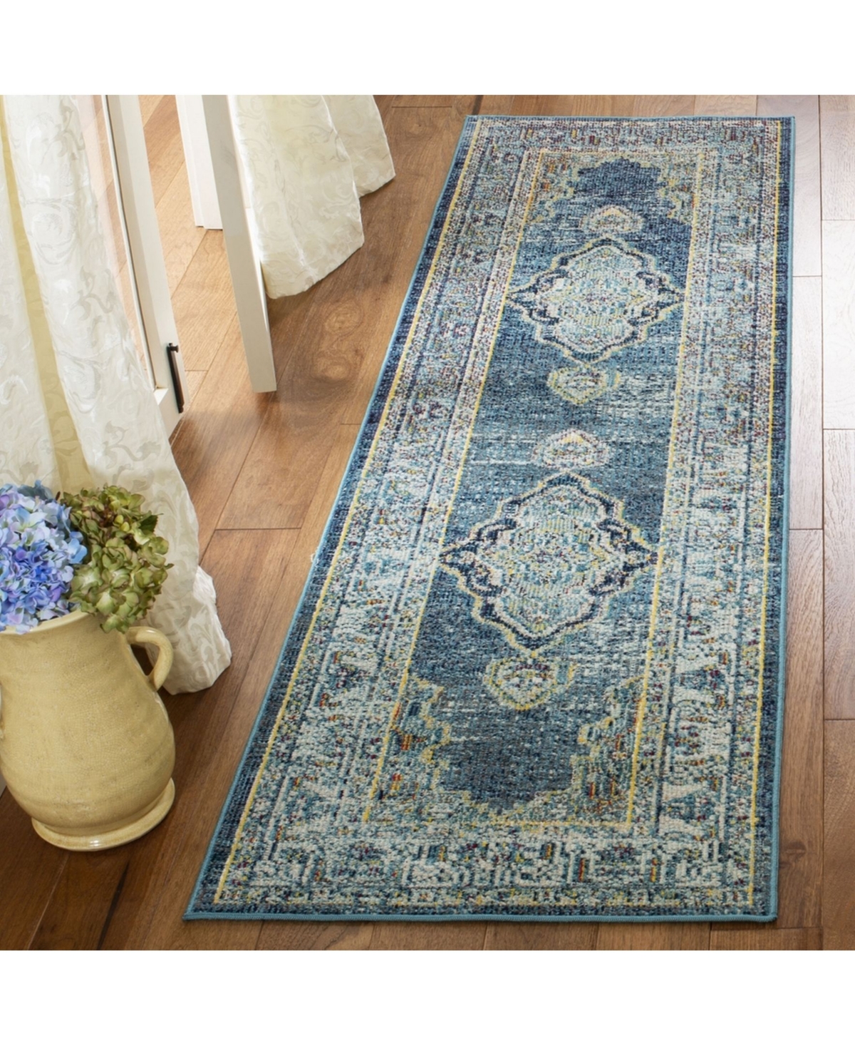 Safavieh Crystal CRS500and Yellow Area Rug - Blue