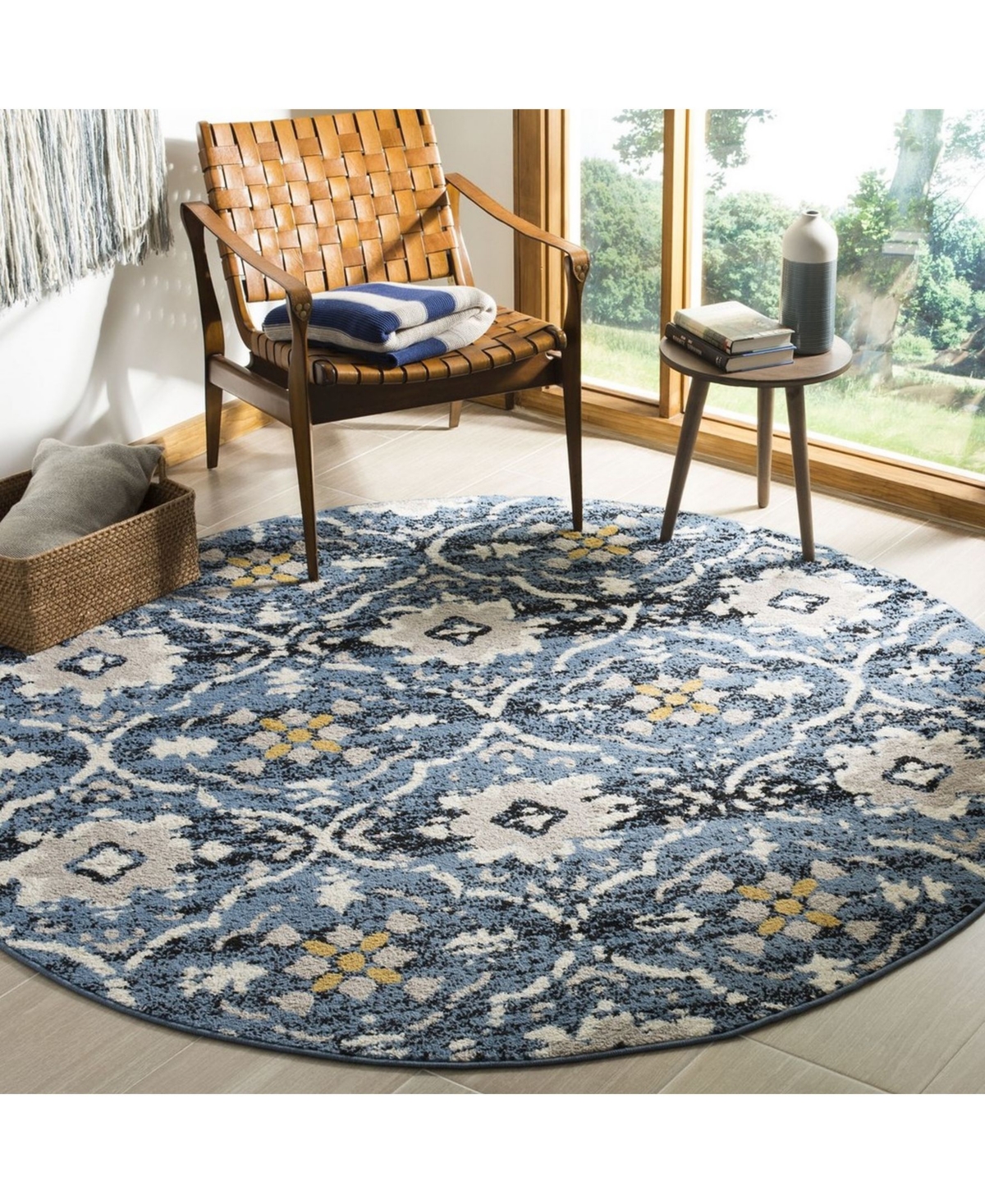 Safavieh Amsterdamand Creme x Outdoor Area Rug - Blue