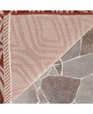 Courtyard CY6616 Red and Beige 5'3" x 7'7" Sisal Weave Outdoor Area Rug