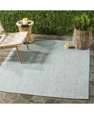 Courtyard CY8653 Light Blue and Light Gray 5'3" x 7'7" Sisal Weave Outdoor Area Rug
