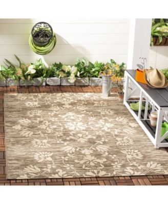 Courtyard CY6064 Dark Beige and Beige 5'3" x 7'7" Sisal Weave Outdoor Area Rug
