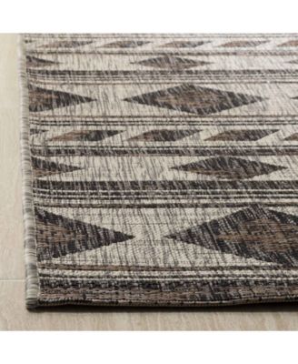 Courtyard CY8529 Gray and Black 5'3" x 7'7" Outdoor Area Rug