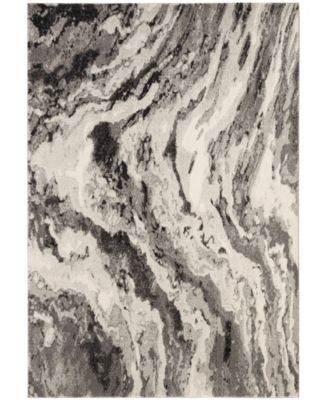 Evoke EVK285 Ivory and Gray 5'1" x 7'6" Area Rug