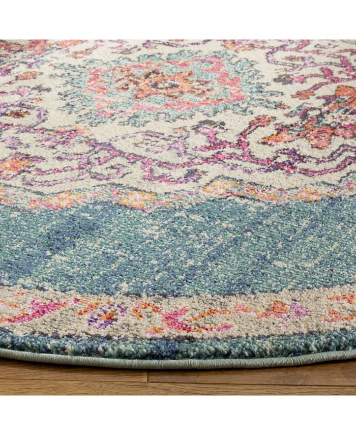 Safavieh Monaco Blue and Multi 5' x 5' Round Area Rug Macy's