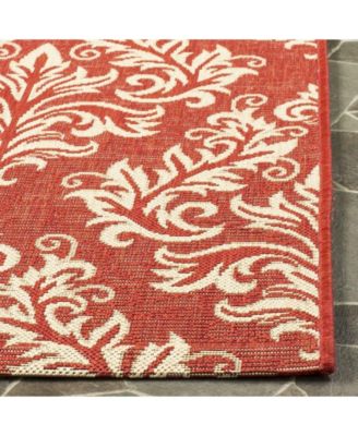 Courtyard CY6930 Red and Creme 5'3" x 7'7" Outdoor Area Rug