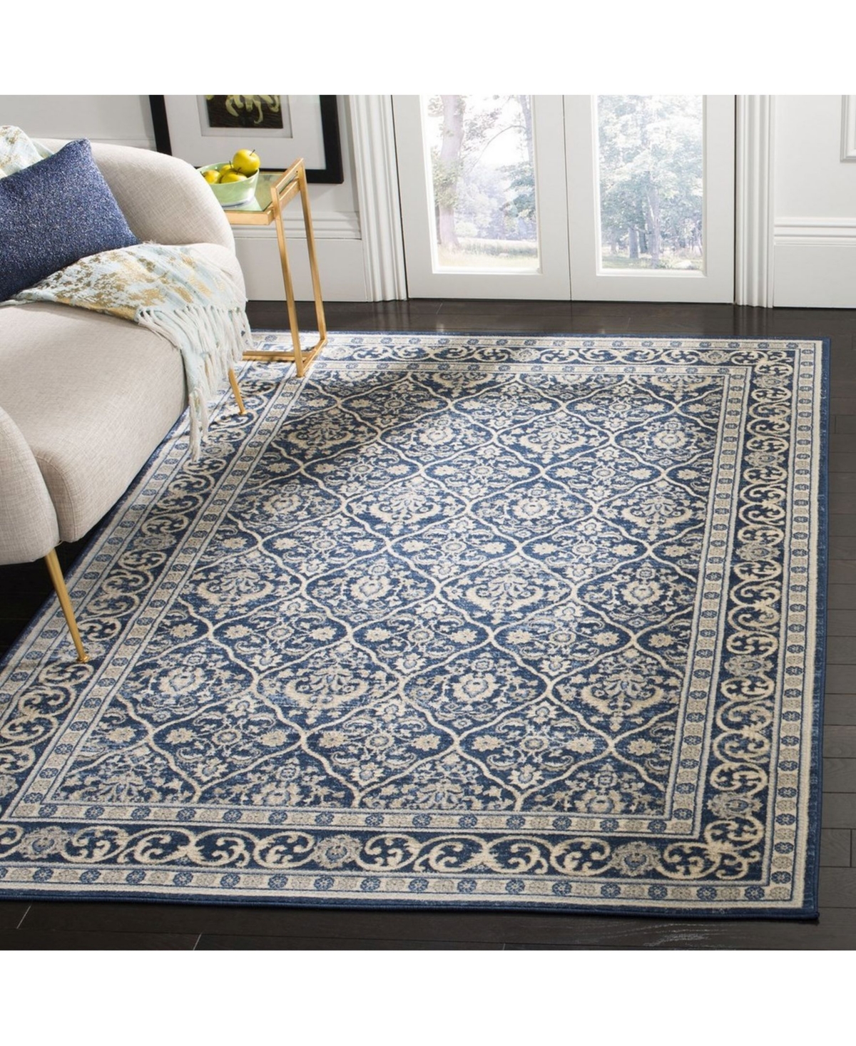 Safavieh Brentwood BNT870and Light Gray Sisal Weave Area Rug - Navy
